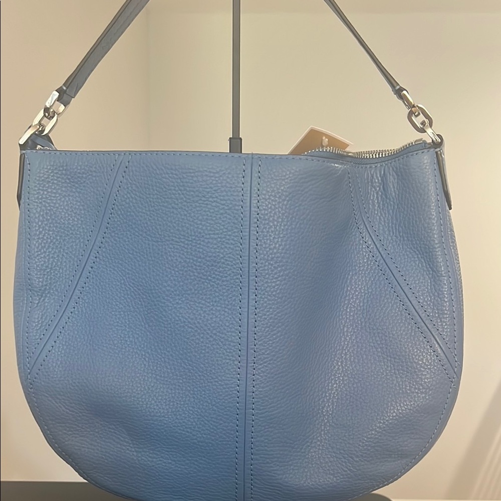 Michael Kors Blue Shoulder Bag with Silver Charm - Picture 3 of 8